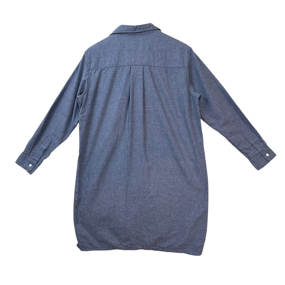 Frank & Eileen Hunter Shirt Dress S Heathered Atlantic Blue Cotton Coastal - Picture 3 of 8